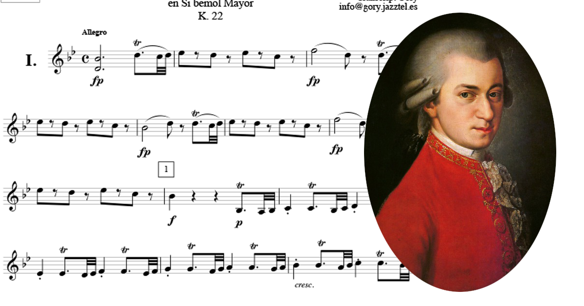 モーツァルト交響曲第5番[無料楽譜]変ロ長調K.22: W.A. Mozart Symphony No.5)
